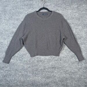 Zara Knit Womens Medium Gray Ribbed Viscose Sweater‎ Shirt